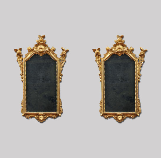 Pair of Late Baroque Giltwood Mirrors