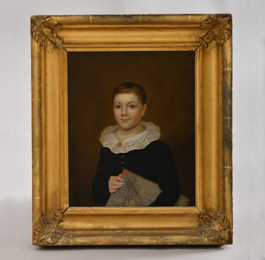 Portrait of a Young Boy with a Ruffled Collar Holding a Portfolio