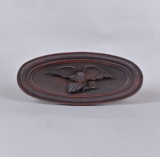 Relief-Carved Oval Eagle Plaque