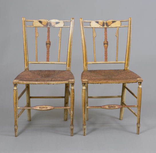 Pair of Painted, “Fancy Chairs”