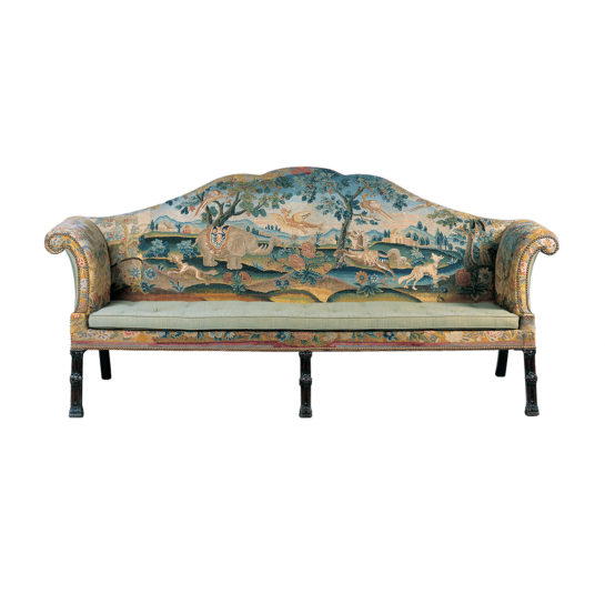 George II Sofa with Embroidered Upholstery