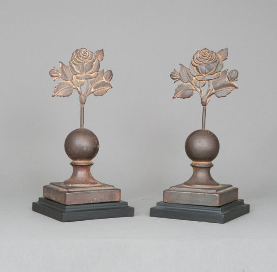 Pair of Rose Fence Finials