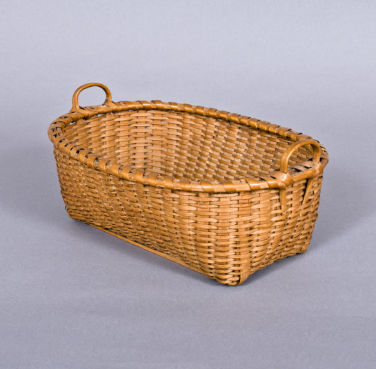 Oblong Splint Woven Basket with Handles