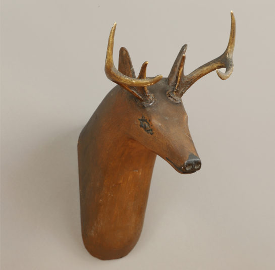 Carved and Painted Deer Head