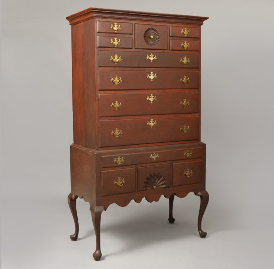 Rare Diminutive Queen Anne Flat Top Highboy