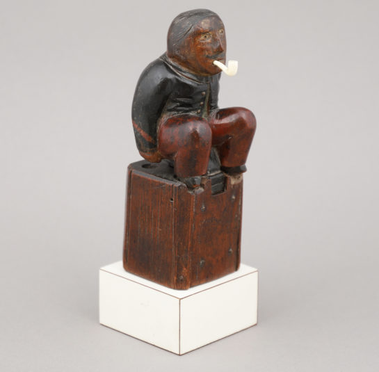 Fine Carved Folk Art Man Inkwell