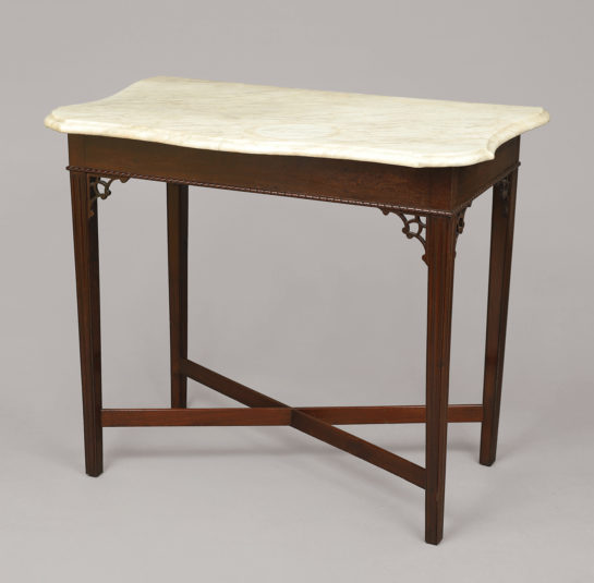 A Rare Chippendale Marble Top Serving Table