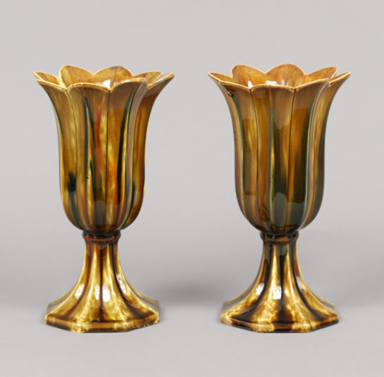 Rare Pair of Bennington Tulip Vases