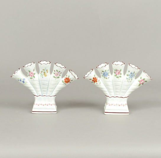 Pair of Creamware Five-finger Vases