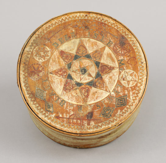 Rare Chip-Carved Round Covered Box