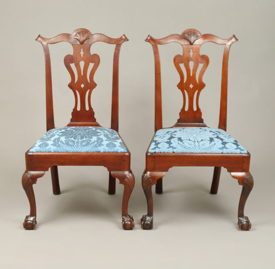 Pair of Chippendale Carved Side Chairs