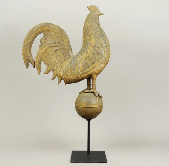 Rooster Weathervane Perched on Sphere