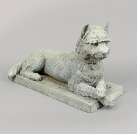 Garden Statue of a Recumbent Dog