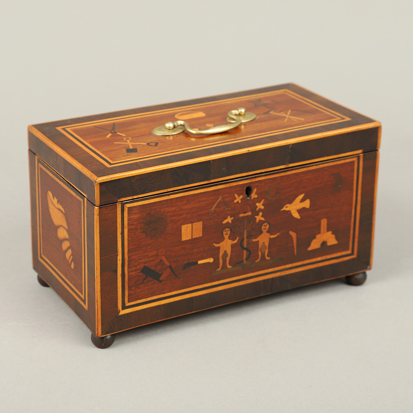 Unusual Inlaid Tea Caddy Jeffrey Tillou Antiques