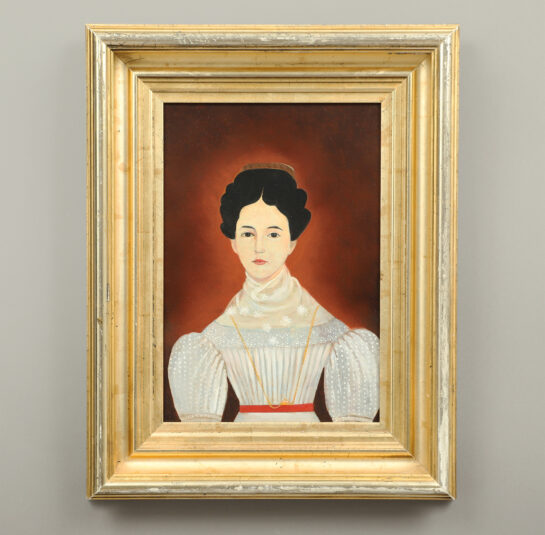 Portrait of a Lady Wearing a White Dress