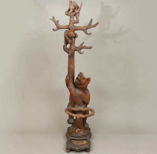 Black Forest Bear and Cubs in a Tree Umbrella Stand