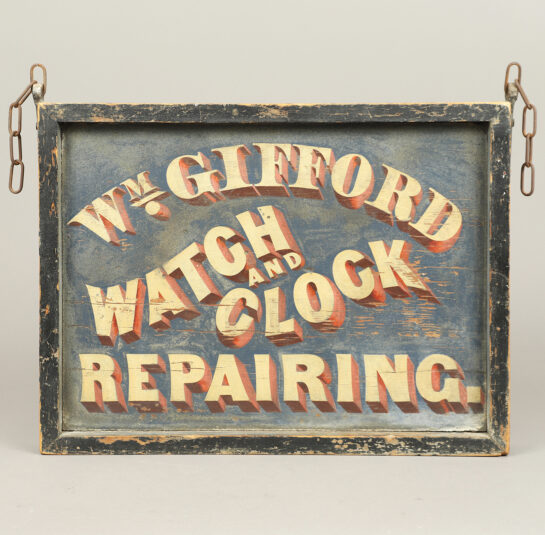 Trade Sign, “Wm. Gifford Watch and Clock Repairing”