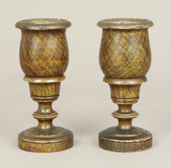 Pair of Paint-Decorated Chalices