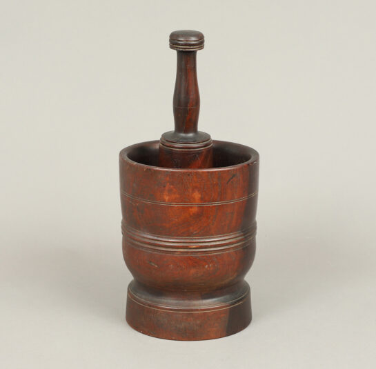 Large Turned and Carved Mortar and Pestle