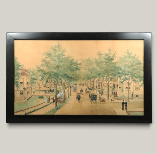 Rare Large Townscape View, “Elmwood Avenue Trolley, Roger Williams Park”