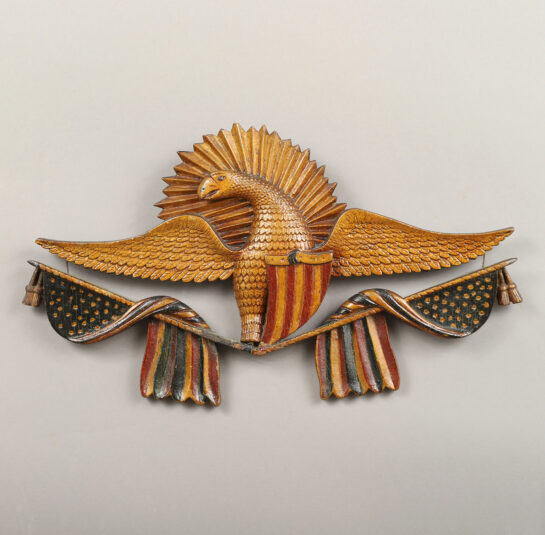 Carved Eagle Plaque with Sunburst