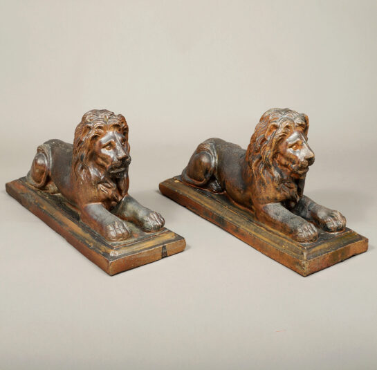 Pair of Recumbent Lions