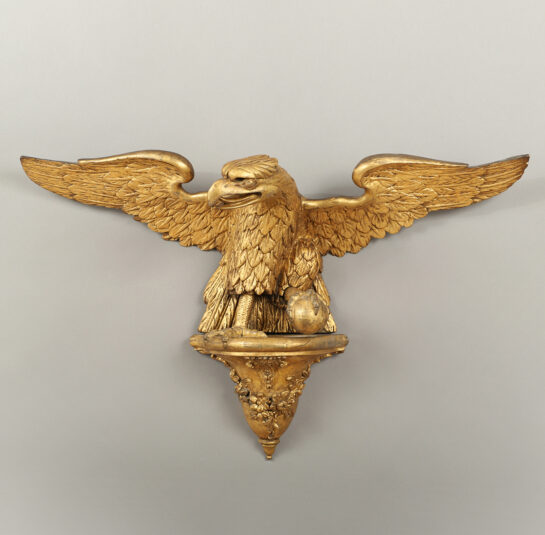 Rare Federal Carved Gilt Eagle Wall Mount