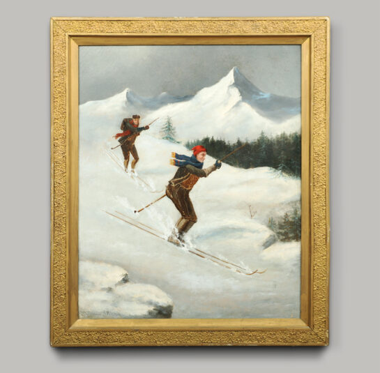 American School, late 19th c. Alpine Skiers