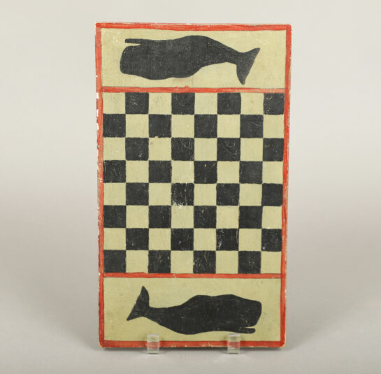 Rare Early Small-Size Painted Checkerboard