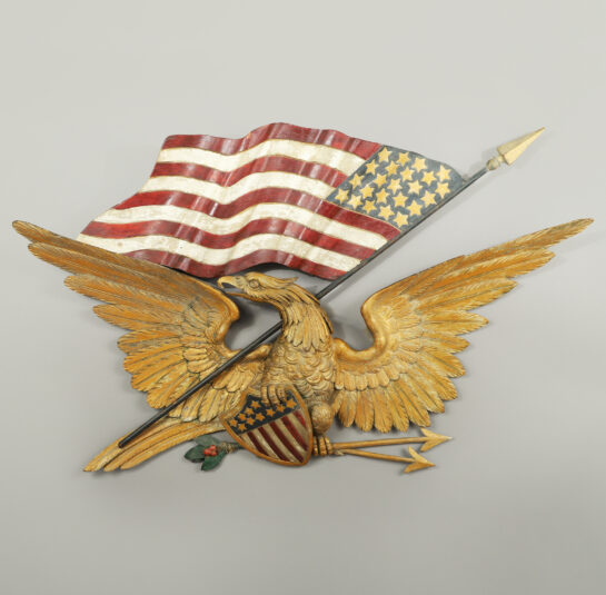 Carved Eagle with American Flag