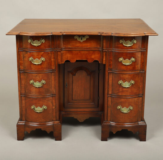 Queen Anne Block-Front Kneehole Bureau Table